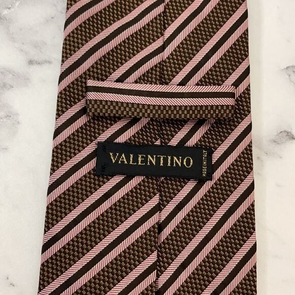 Valentino Made in Italy Silk Stripe Tie - Picture 4 of 5